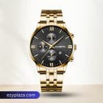 CUENA 6008 Luxury Stainless Steel Wristwatch for Men- Gold Black - Thumbnail Image 2