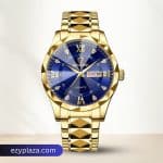 BINBOND 2521 Luxury Brand Luminous Quartz Watch For Men - Golden Blue - Thumbnail Image 1