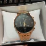 CUENA 6008 Luxury Stainless Steel Wristwatch for Men- Gold Black - Thumbnail Image 3