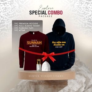 Islamic Winter Combo Assalamu Alaikum Hoodie Black Maroon T-shirt BD
