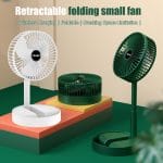 Portable Rechargeable Desk Fan, Folding Fan 3 Speeds Adjustable Height Table Fan with Timer, 2000mAh Rechargeable USB Charging for Home Office Travel - Thumbnail Image 4