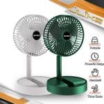 Portable Rechargeable Desk Fan, Folding Fan 3 Speeds Adjustable Height Table Fan with Timer, 2000mAh Rechargeable USB Charging for Home Office Travel - Thumbnail Image 3