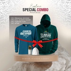 Islamic Winter Combo Green Sunnah Hoodie Teal Love Prophet T-shirt BD