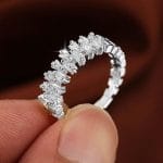 Double Rows Diamond Rings for Womens - Thumbnail Image 2