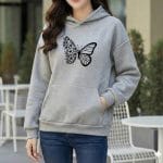 Premium Comfortable Printed Ladies Winter Hoodie - Thumbnail Image 2