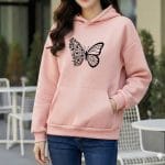 Premium Comfortable Printed Ladies Winter Hoodie - Thumbnail Image 1