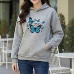 Premium Comfortable Printed Ladies Winter Hoodie - Thumbnail Image 2