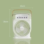 Portable Mist Air Cooler Desk Fan with 600ml Water Tank & 7-Color LED - Thumbnail Image 2
