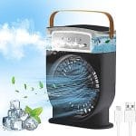 Portable Mist Air Cooler Desk Fan with 600ml Water Tank & 7-Color LED - Thumbnail Image 6