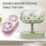 Double Motor Fan FY050 Folding Table Top Fan – Adjustable USB Rechargeable - Thumbnail Image 2