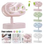 Double Motor Fan FY050 Folding Table Top Fan – Adjustable USB Rechargeable - Thumbnail Image 3
