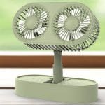 Double Motor Fan FY050 Folding Table Top Fan – Adjustable USB Rechargeable - Thumbnail Image 4