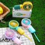 Portable Mini Fan USB Rechargeable with Lanyard – Handheld Desktop Pocket Fan - Thumbnail Image 2
