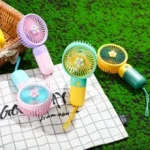 Portable Mini Fan USB Rechargeable with Lanyard – Handheld Desktop Pocket Fan - Thumbnail Image 3